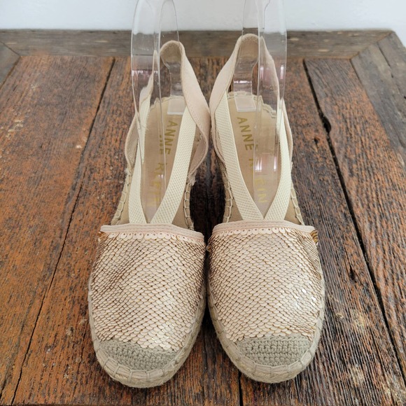 Anne Klein 'Abbey' iFlex Mermaid Flip Sequin Espadrille Platform Wedge Slingback - Picture 4 of 10